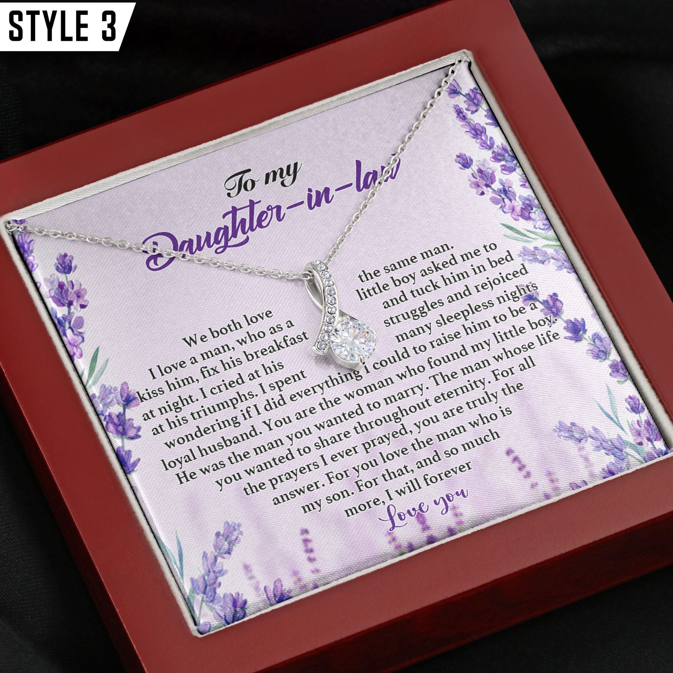 To My Daughter In Law Alluring Beauty Necklace We Both Love The Same Man Roses Background Personalized Gift For Daughter In Law