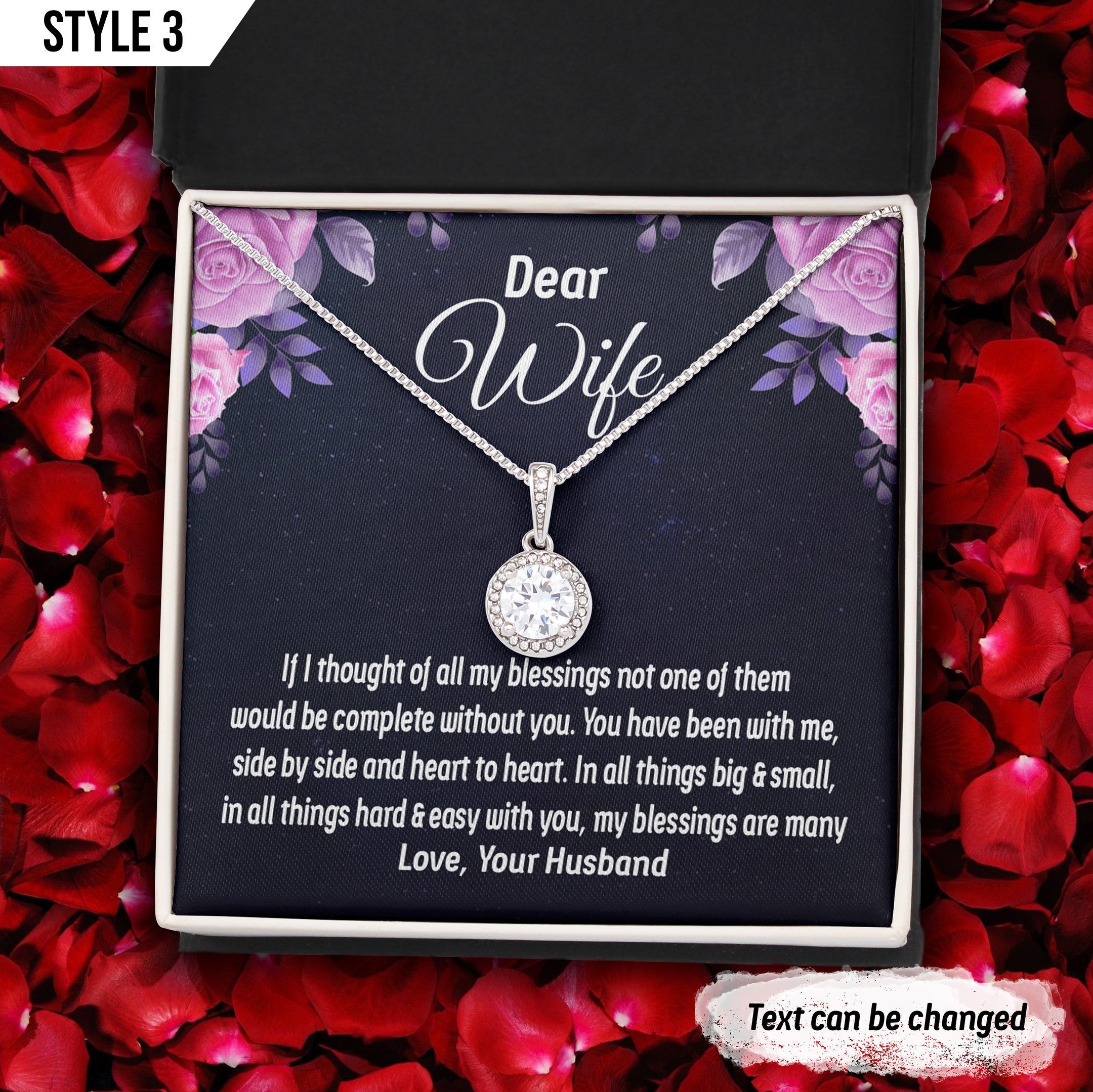 To My Wife Eternal Hope Necklace If I Thought Of All My Blessings Not One Of Them Would Be Complete Without You Personalized Gift For Wife