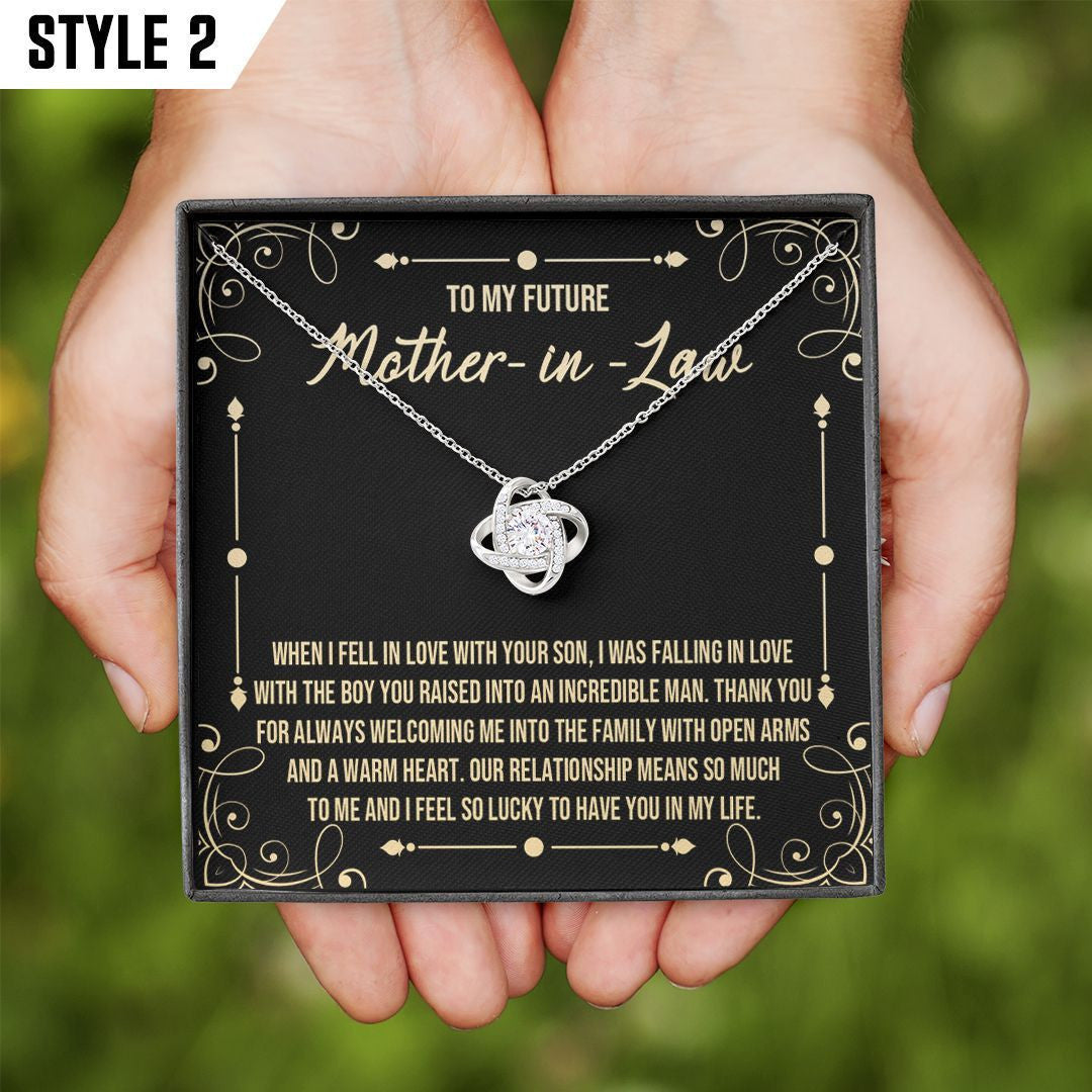 To My Mother In Law Love Knot Necklace I See A Sparkle In Yours Eyes Personalized Gift For Mother In Law