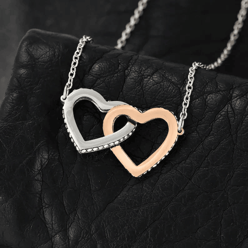 To My Girlfriend Interlocking Hearts Necklace From The Moment We Met You've Had My Heart Personalized Gift For Girlfriend