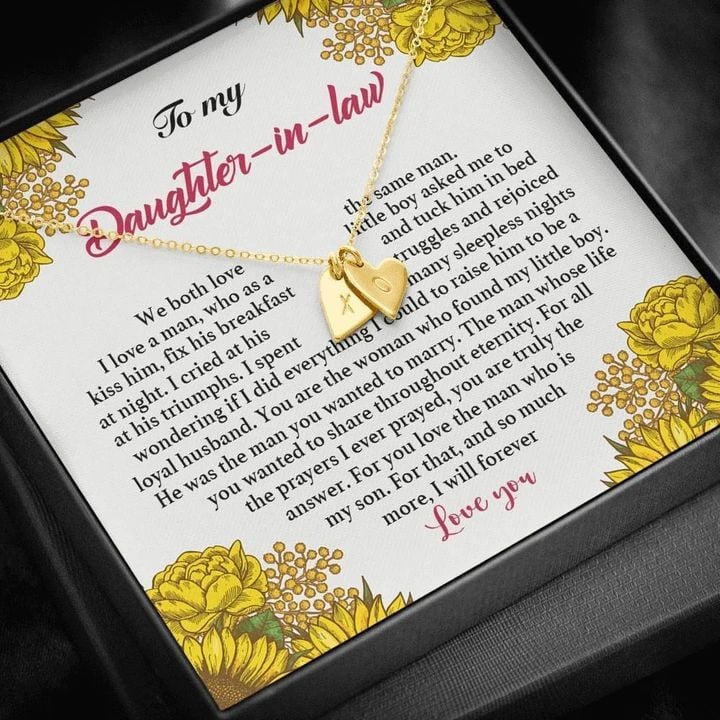 To My Daughter In Law Sweetest Hearts Necklace We Both Love The Same Man Personalized Gift For Daughter In Law