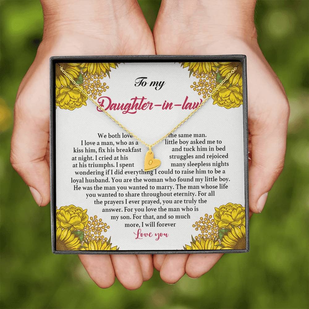 To My Daughter In Law Sweetest Hearts Necklace We Both Love The Same Man Personalized Gift For Daughter In Law