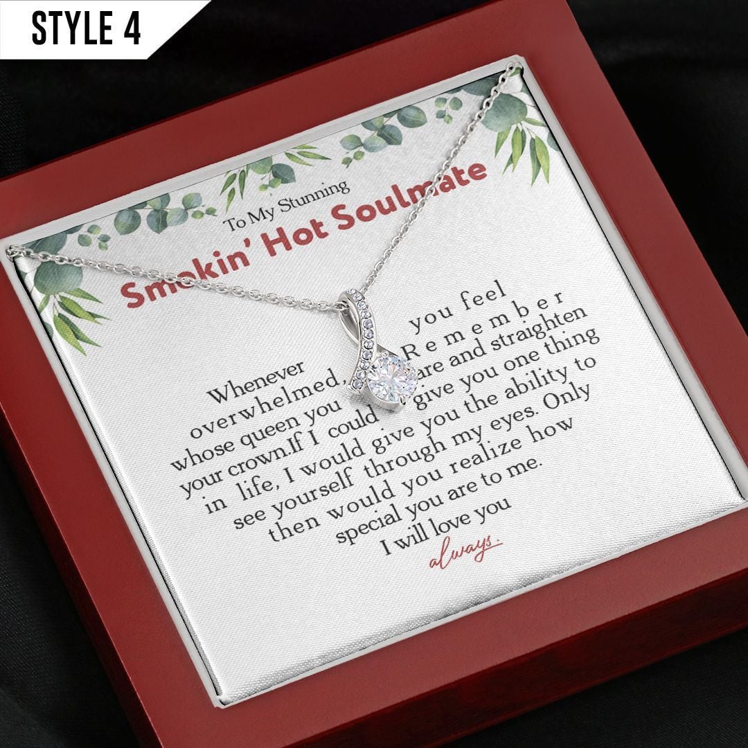 To My Wife Alluring Beauty Necklace To My Stunning Smokin Hot Soulmate Whenever You Feel Overwhelmed Personalized Gift For Wife