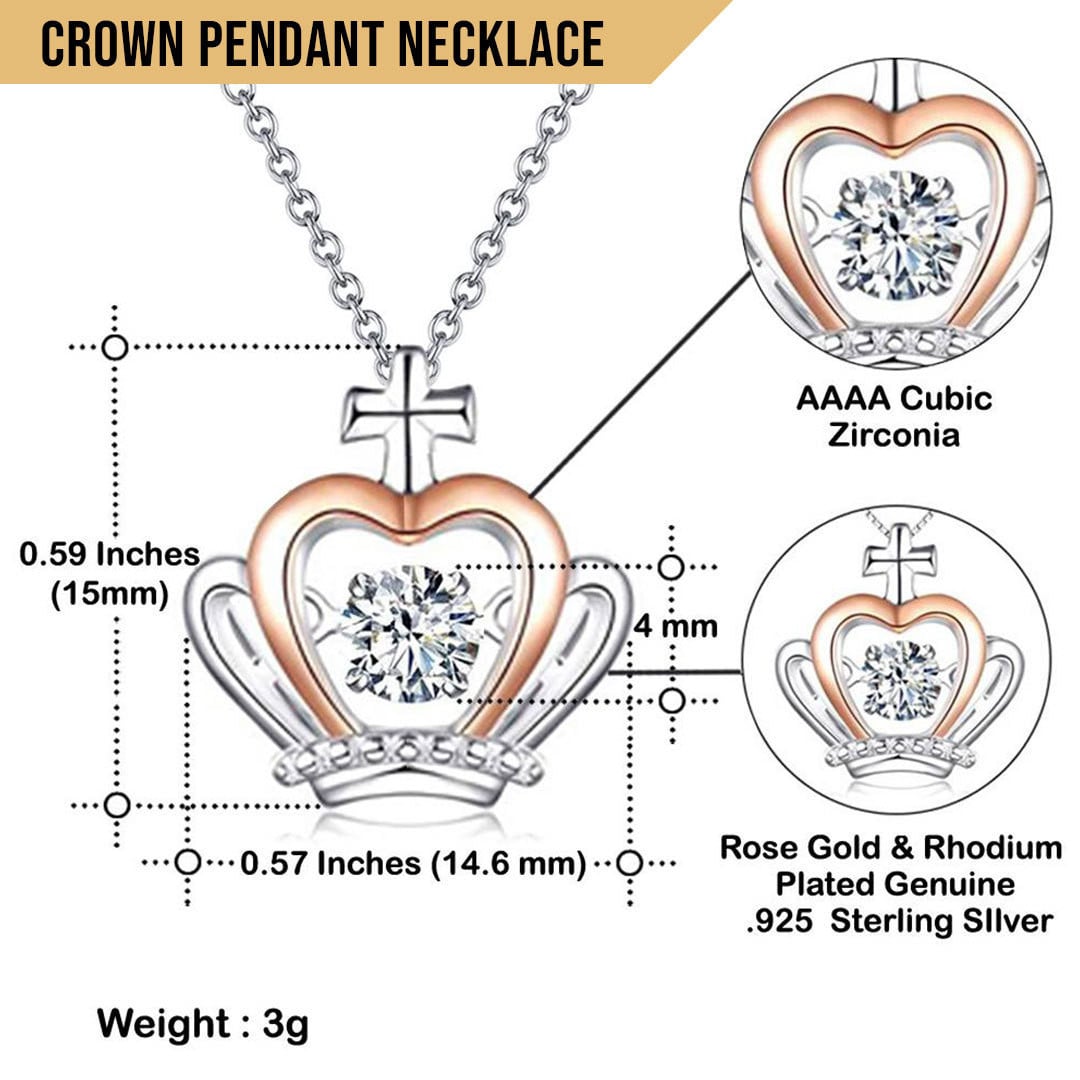 To My Wife Crown Pendant Necklace Our Home Ain't No Castle Heart Shape Personalized Gift For Wife