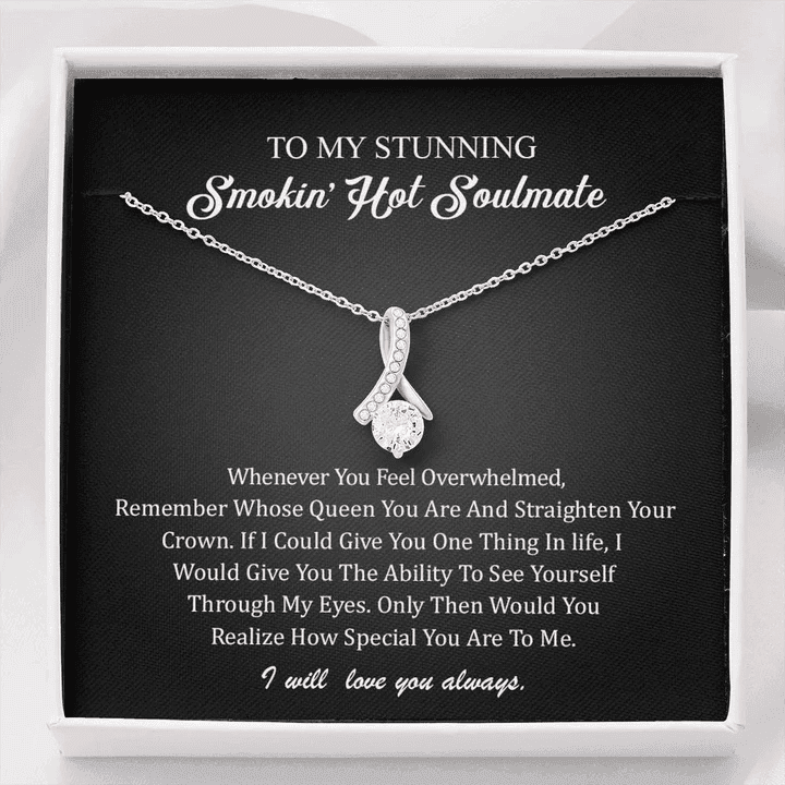To My Wife Alluring Beauty Necklace To My Stunning Smokin Hot Soulmate Personalized Gift For Wife