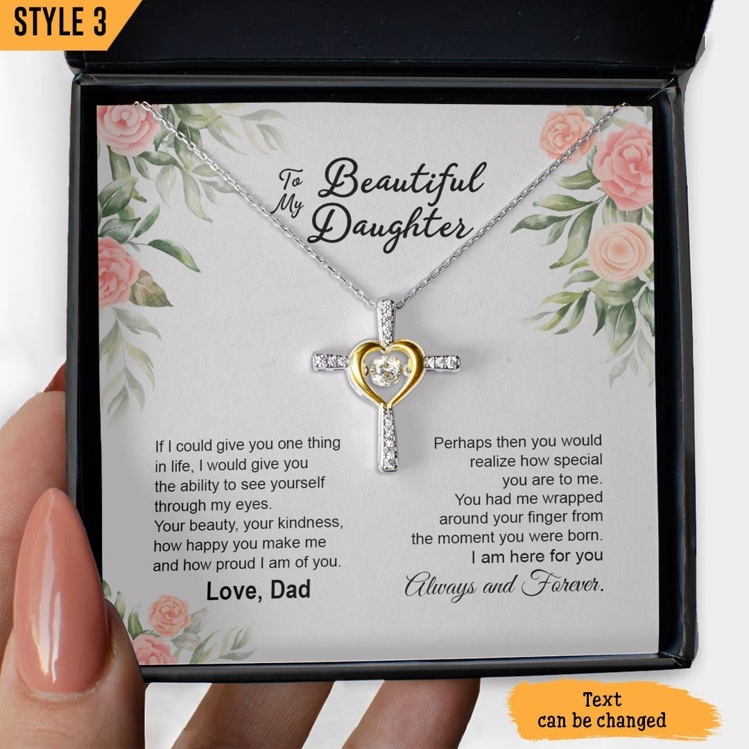 To My Daughter Cross Dancing Necklace From Mom If Ever There Is Tomorrow When We're Not Together Personalized Gift For Daughter