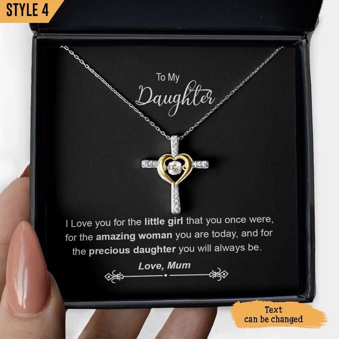 To My Daughter Cross Dancing Necklace From Mom If Ever There Is Tomorrow When We're Not Together Personalized Gift For Daughter