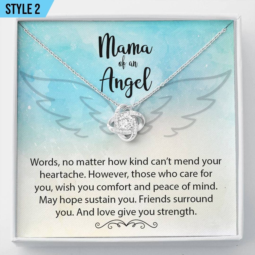 Angel Baby Love Knot Necklace For Mom Planted On Earth Blooming In Heaven Personalized Miscarriage Gift Pregnancy Loss Gift
