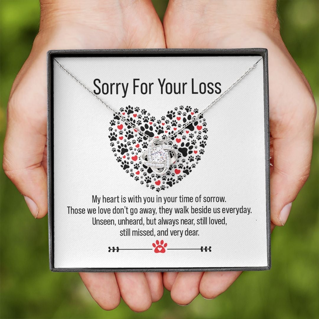 Love Knot Necklace For Dog Mom Sorry For Your Loss My Heart Is With You In Your Time Of Sorrow Personalized Dog Memorial Gift For Dog Lovers