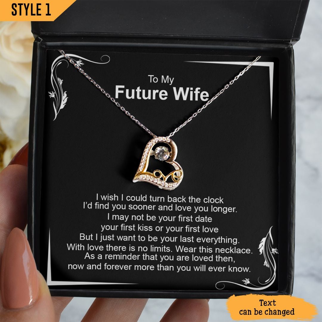 To My Wife Cross Dancing Necklace I Wish I Could Turn Back The Clock I'd Find You Sooner And Love You Longer Personalized Gift For Wife