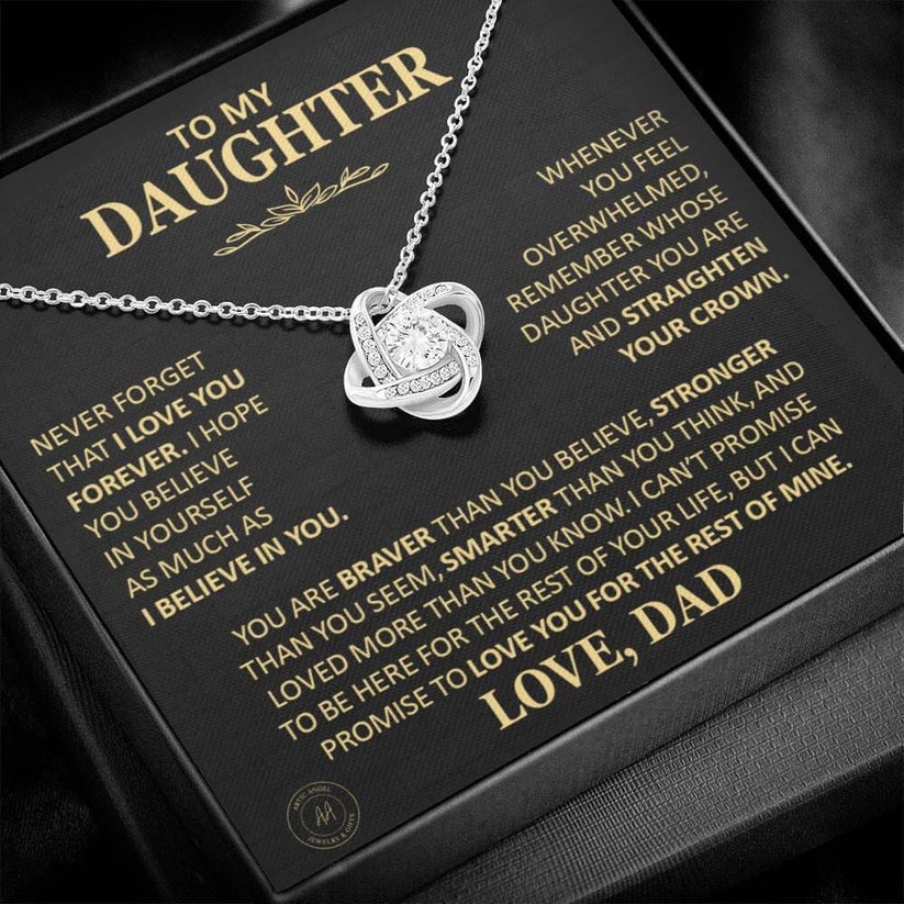Beautiful Gift for Daughter From Dad "Never Forget That I Love You" Necklace