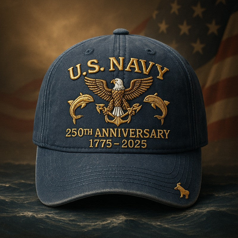 U.S Navy Veteran Hat Eagle 250th Anniversary 1775 2025 Patriotic Gifts For Him