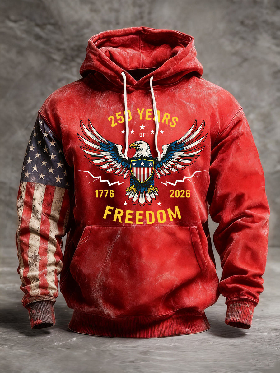 Eagle 250 Years Of Freedom Hoodie USA Bicentennial Clothing Commemorative Gifts For Him