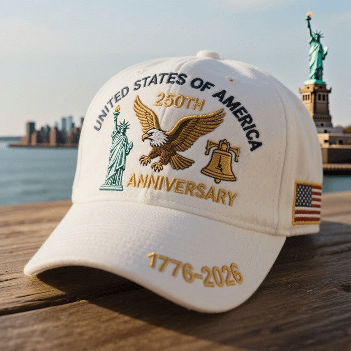 Eagle Statue Of Liberty Bell 250th Anniversary Hat Freedom Day Baseball Cap Gifts For Him