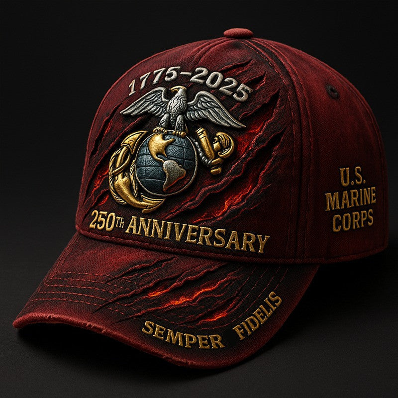 US Marine Corps Veteran 250 Anniversary Hat Semper Fidelis 1775 2025 Gifts For Him