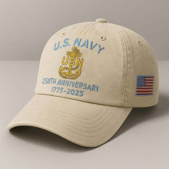 US Navy Veteran Hat 250 Years Anniversary Military Cap Gifts For Patriots