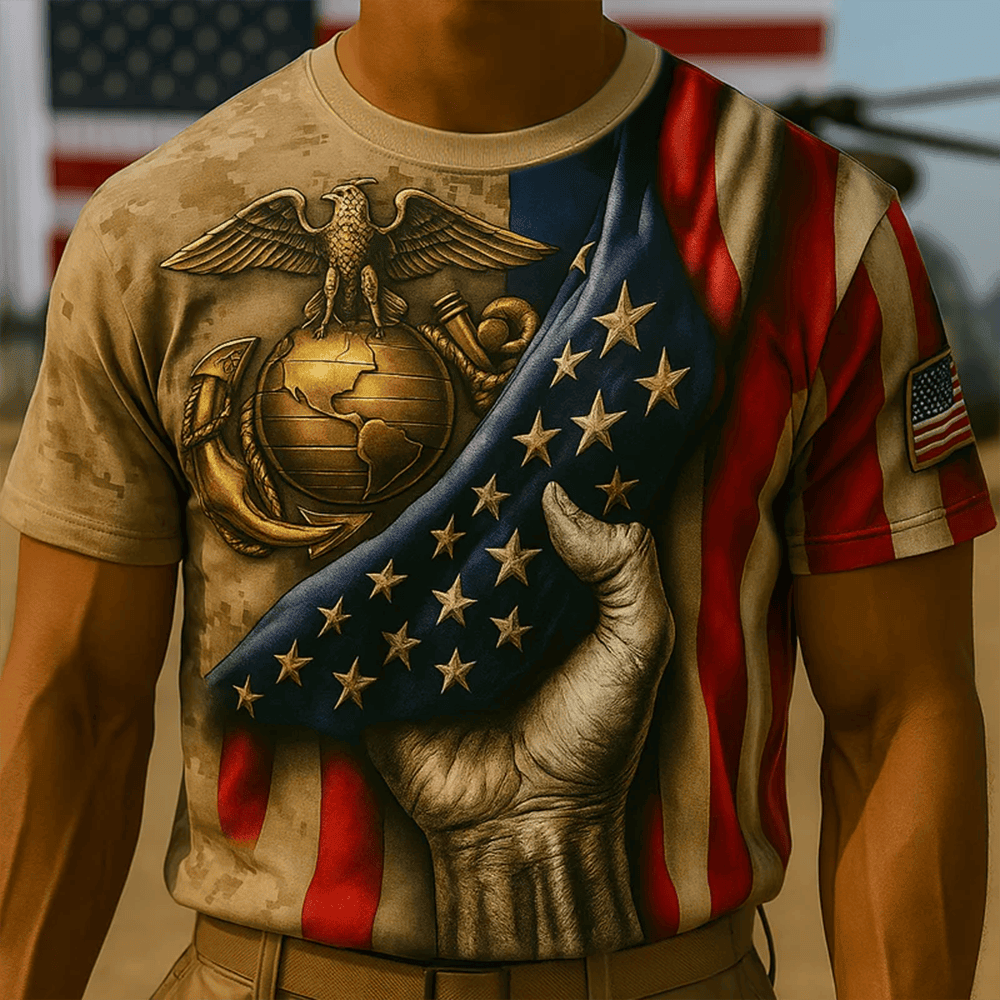 USMC 250th Anniversary T-Shirt American Flag Marine Corps Merch Usmc Gift Ideas