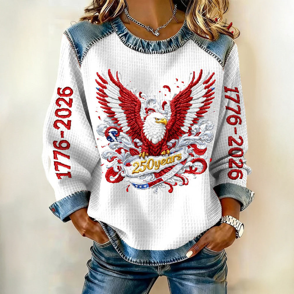 Eagle American 250Th Anniversary 1776 2026 Sweatshirt Independence Day Merch Gift For Her