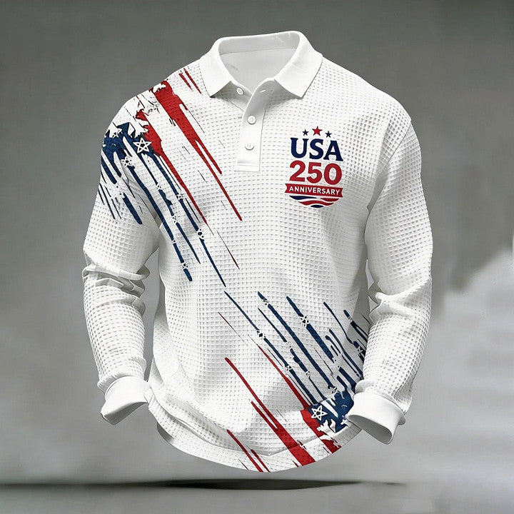 USA 250Th Anniversary 1776 2026 Polo Long Sleeve Shirt Semiquincentennial Merch July 4Th Present