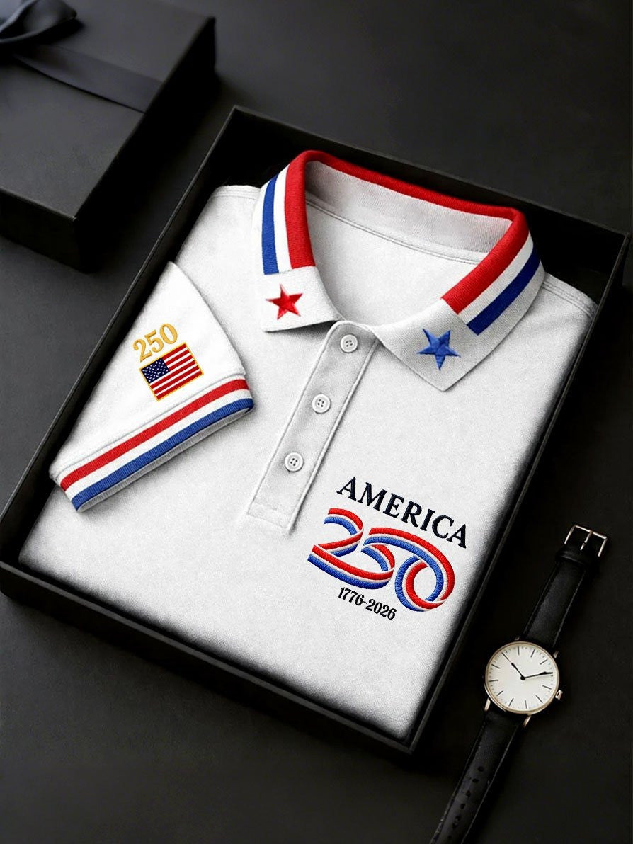 America 250th Anniversary Polo Shirt Mens American Independence Gift Ideas