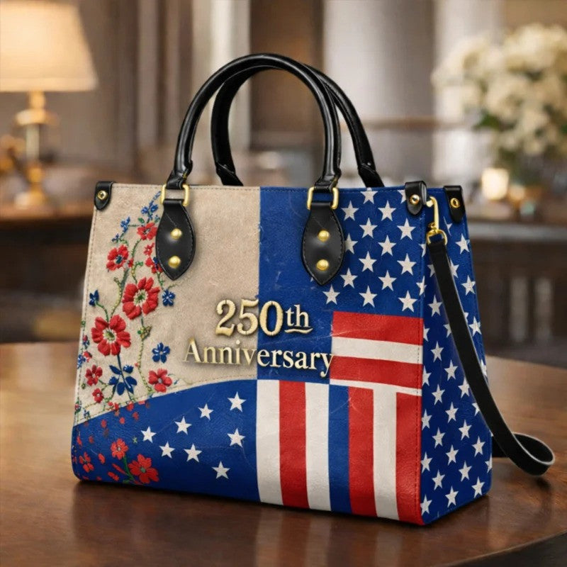 US 250th Anniversary Floral Handbag American Flag Items Ideas Best Gift For Her