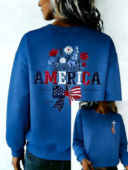 Women's Retro 250Th Anniversary Sweatshirt America Freedom Independence Gift For Her
