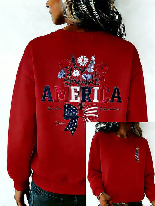 Women's Retro 250Th Anniversary Sweatshirt America Freedom Independence Gift For Her
