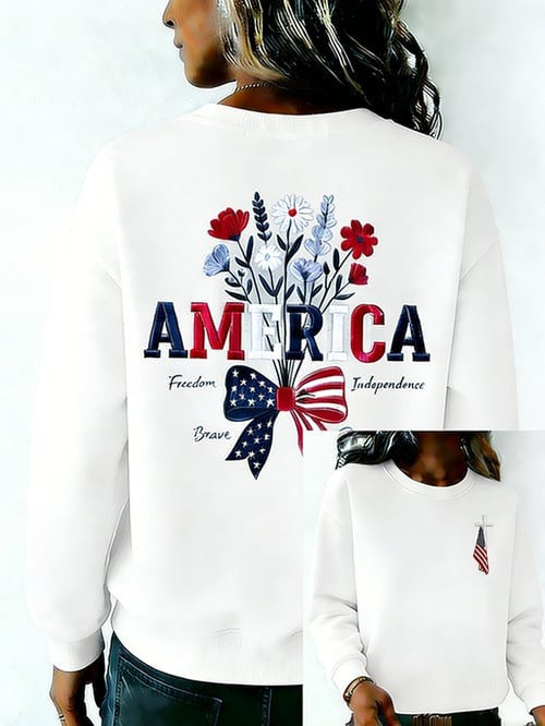 Women's Retro 250Th Anniversary Sweatshirt America Freedom Independence Gift For Her