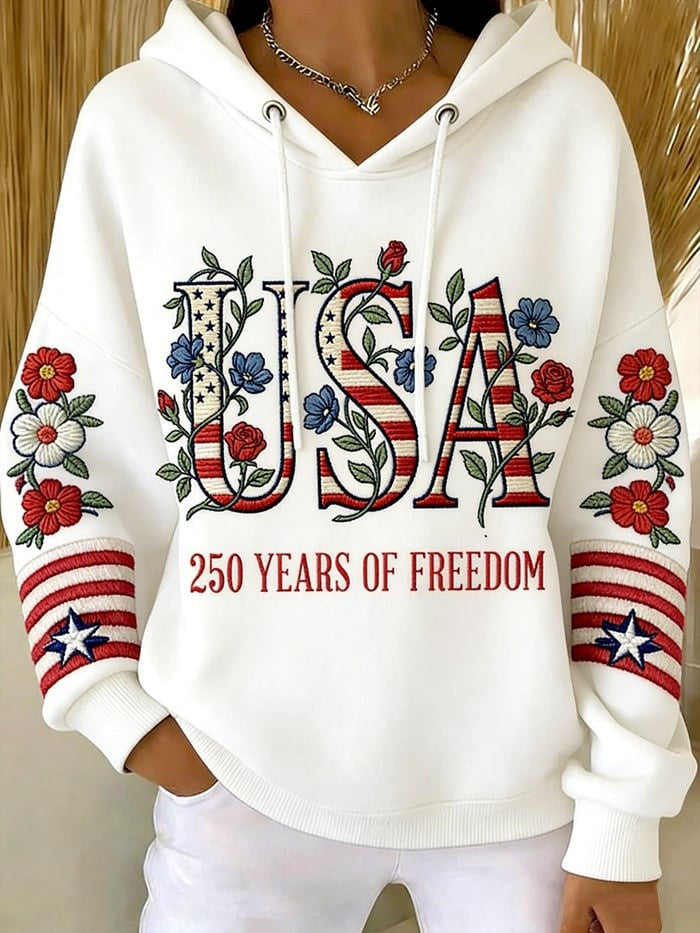 Women's Vintage America 250Th Anniversary Hoodie 250 Years Of Freedom Clothes Gift For Her