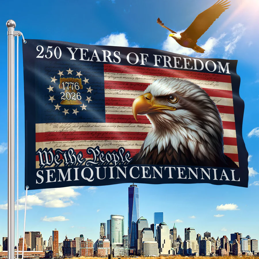 250 Years of Freedom American Flag Semiquincentennial Eagle Flag Gift for Patriots