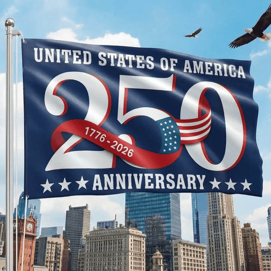 250 Years Anniversary Patriotic Flag United States of America 1776 2026 Flag