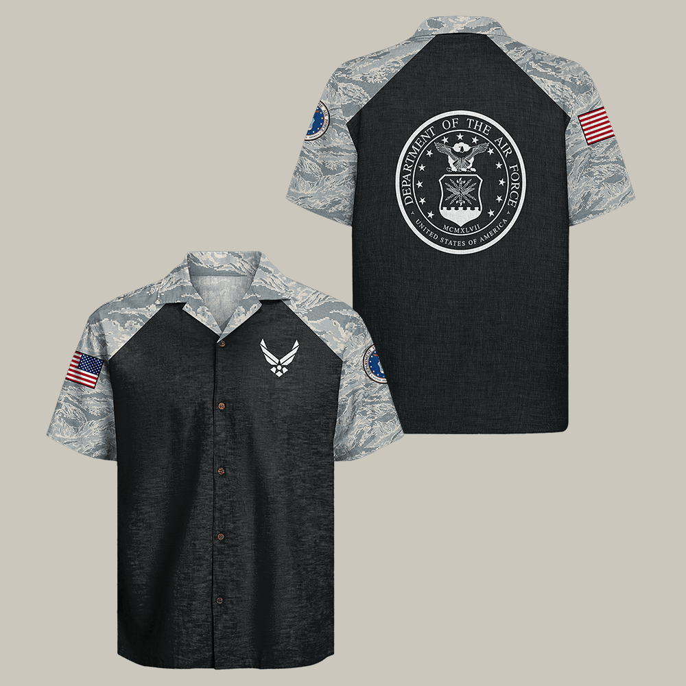US Air Force Hawaiian Shirt Fly Fight Win Air Force Veteran Clothes Unique Gift For Him