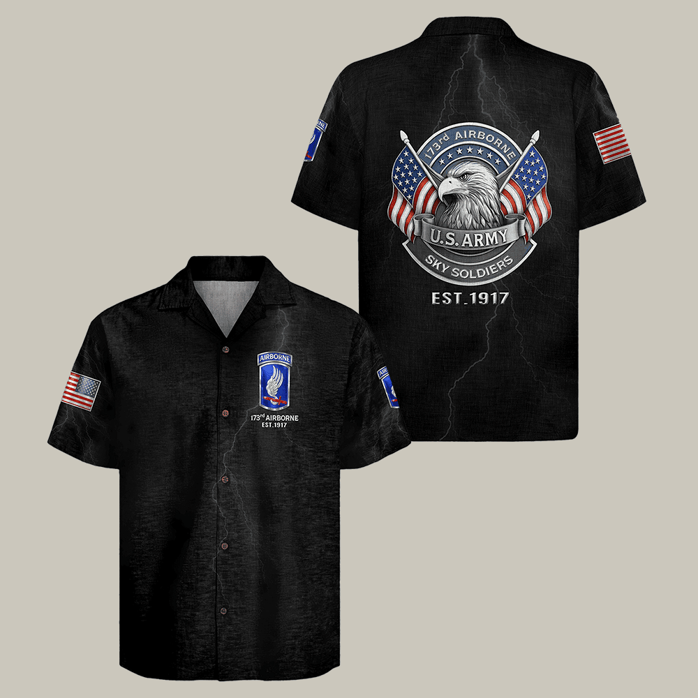 US Army Airborne Hawaiian Shirt US Army Proudly Served Shirt Best Gift For Him