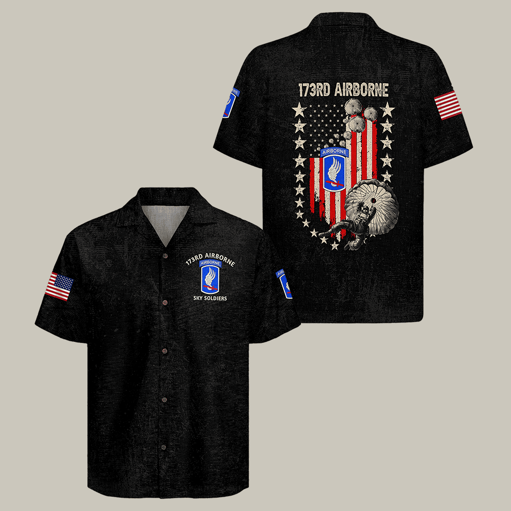 US Army Airborne Hawaiian Shirt 173Rd Airborne Paratrooper Shirt Unique Gift For Him