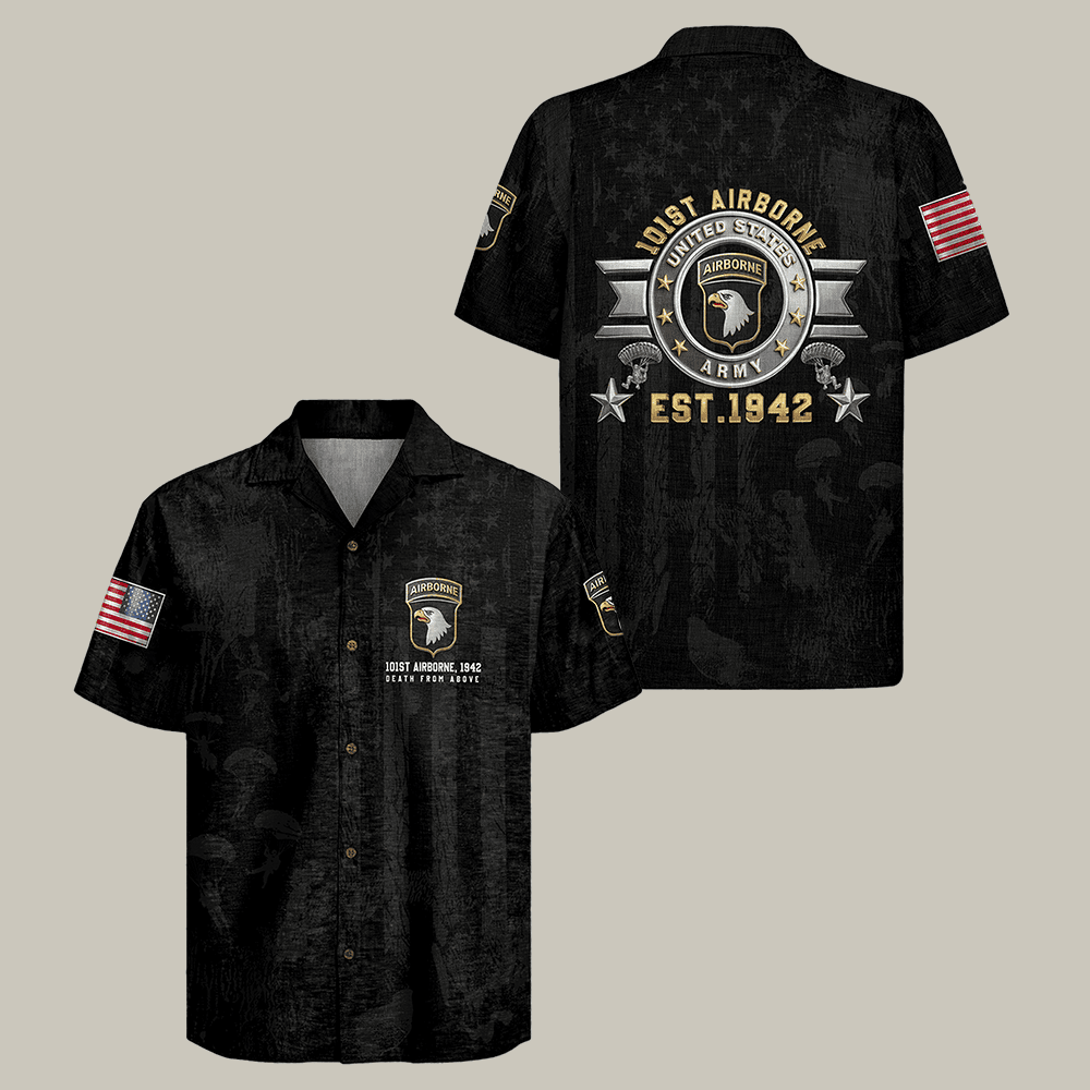 US Army 101st Airborne Hawaiian Shirt Military Appreciation Clothes Best Gift For Him