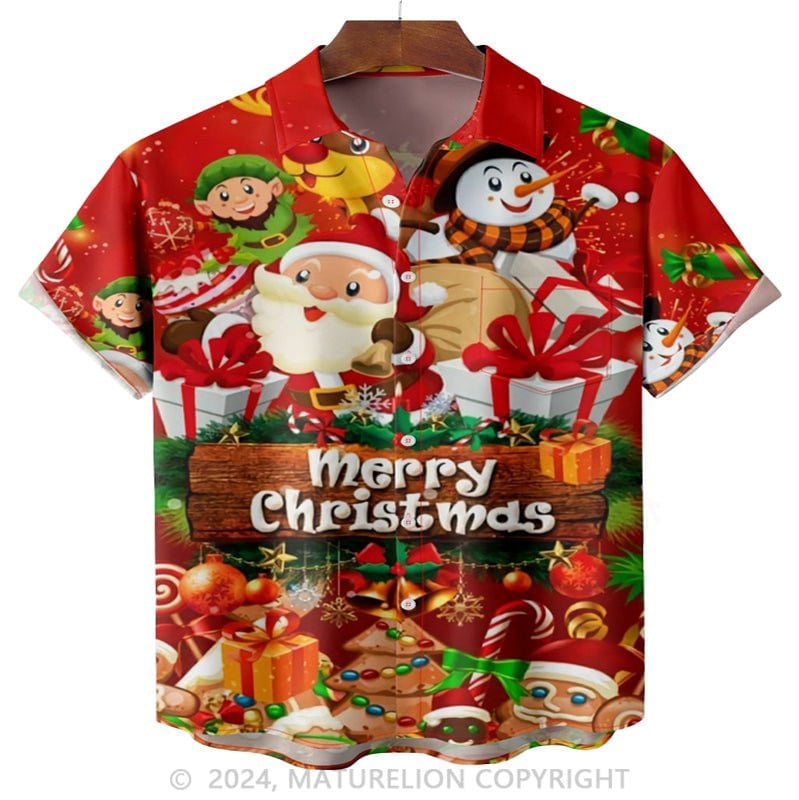 Christmas Party Pocket Short Sleeve Hawaiian Shirt Sarcastic Quote T-Shirt for Men Comical Sh