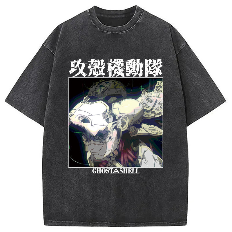 Ghost in The Shell 1995 Washed T-Shirt Classic Graphic Fashion Tee Gifts For Him - Gypsysystersgift