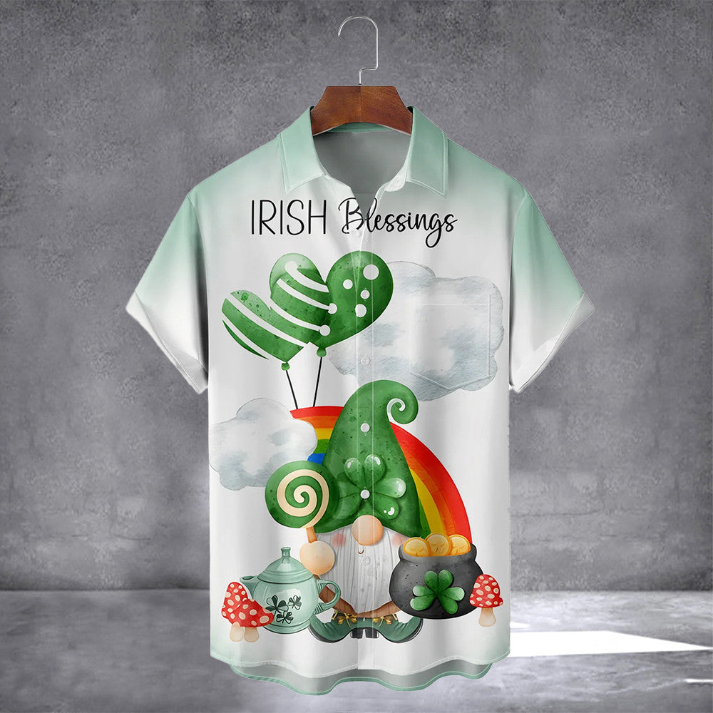 Gnome Irish Blessings Hawaiian Shirt With Pocket Happy St. Patrick's Day Shirt Gift For Him - Famerry
