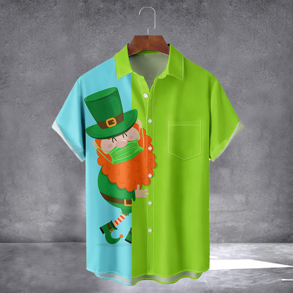 Gnome St Patrick's Day Hawaiian Shirt With Pocket March 17 Funny Holiday Shirt Son Gifts - Famerry