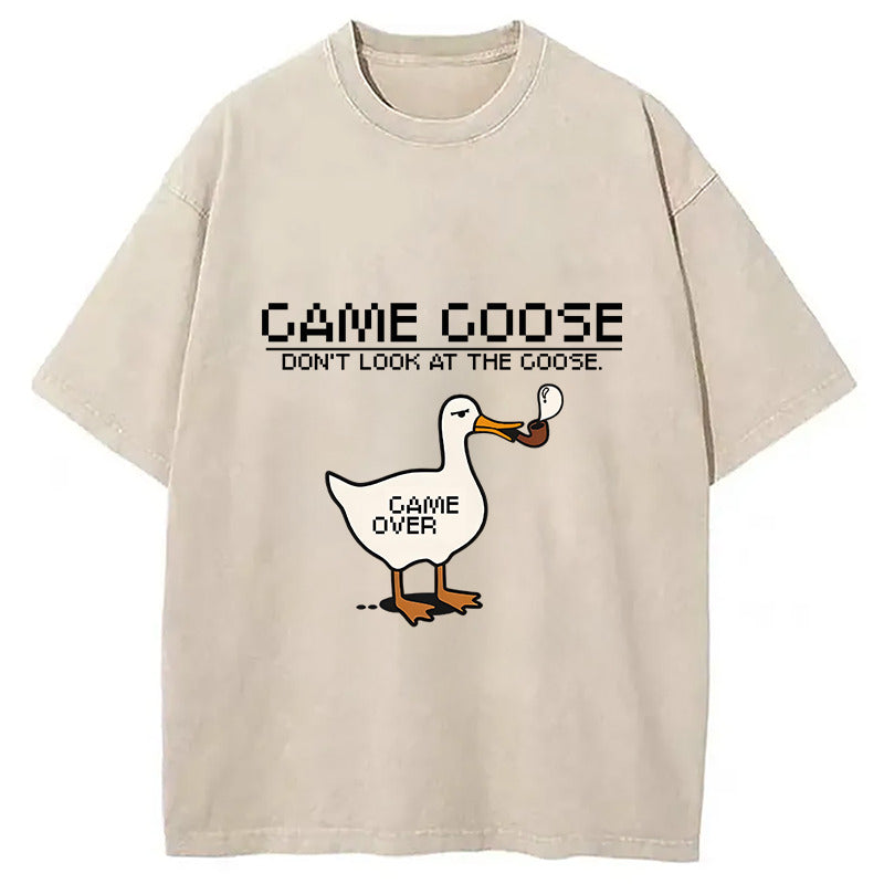 Goose Game Washed T-Shirt Trendy Aesthetic Graphic Apparel Gifts For Him - Gypsysystersgift