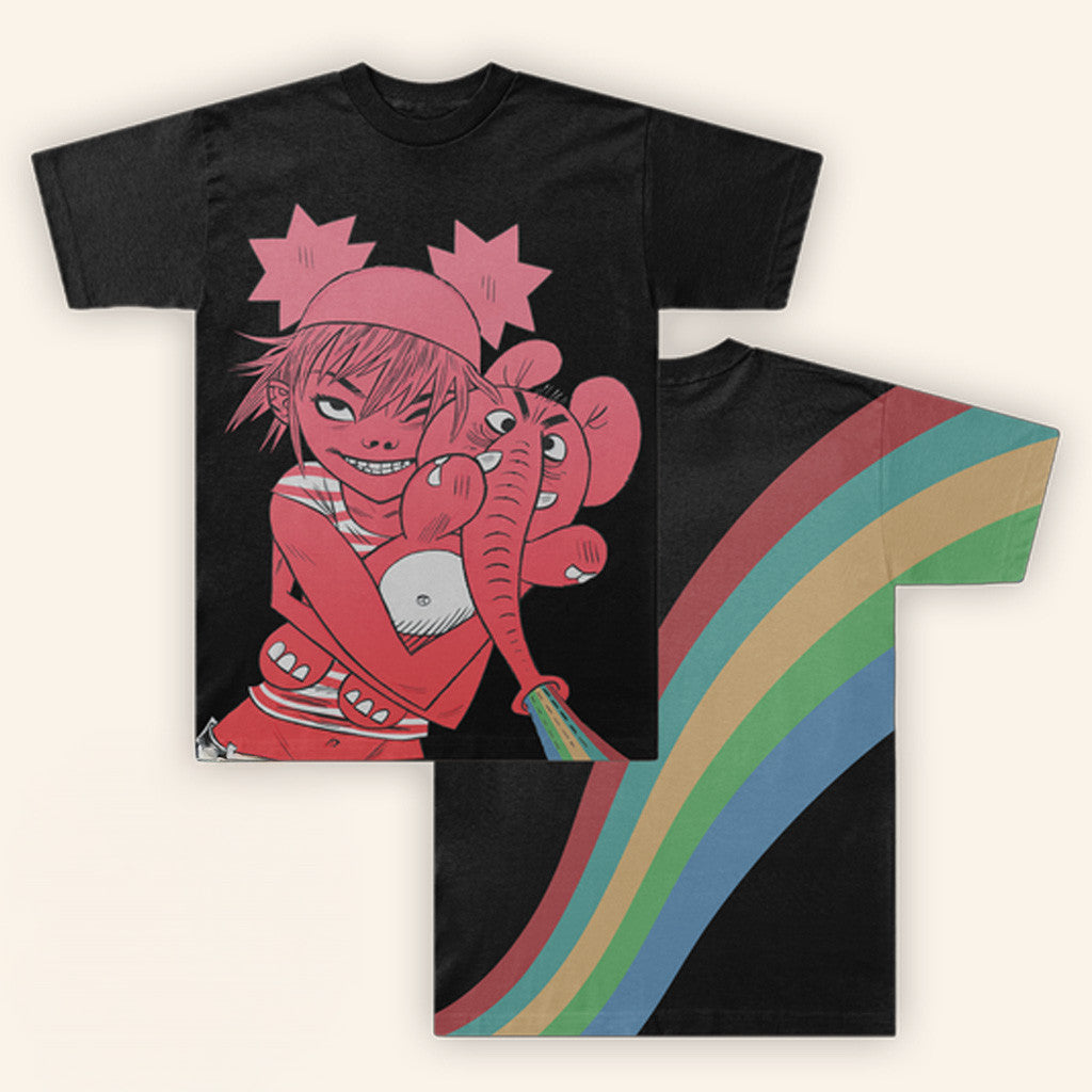 Gorillaz Merch 25 Rainbow Elephant T-Shirt Gifts For Girlfriend - Gypsy Systers