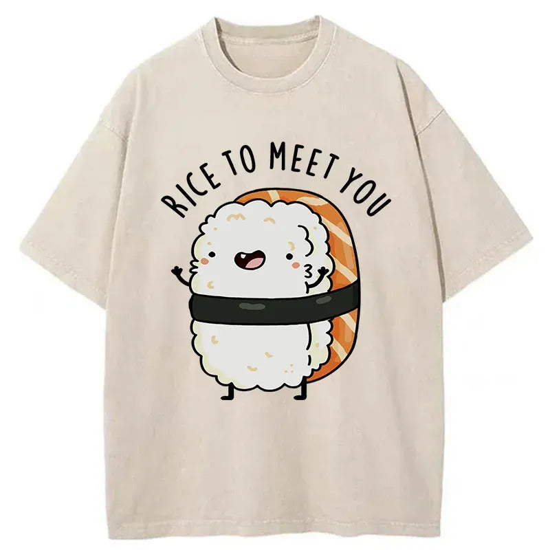 Greetings From Sushi Washed T-Shirt Unique Aesthetic Fashion Tee Gifts For Friends - Gypsysystersgift