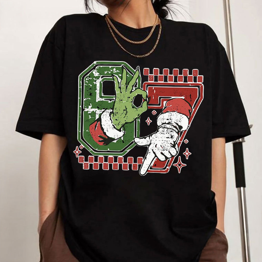 Grinch And Santa Six Seven Meme Christmas Funny T-Shirt Xmas Gifts For Sister - Gypsysystersgift