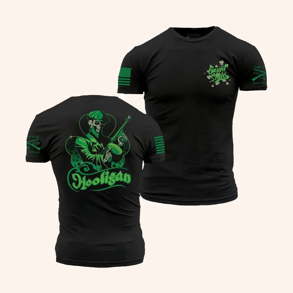 Grunt Style Merch Hooligan T-Shirt Black Great Gift Ideas For St Patrick's Day - GypsysystersGift