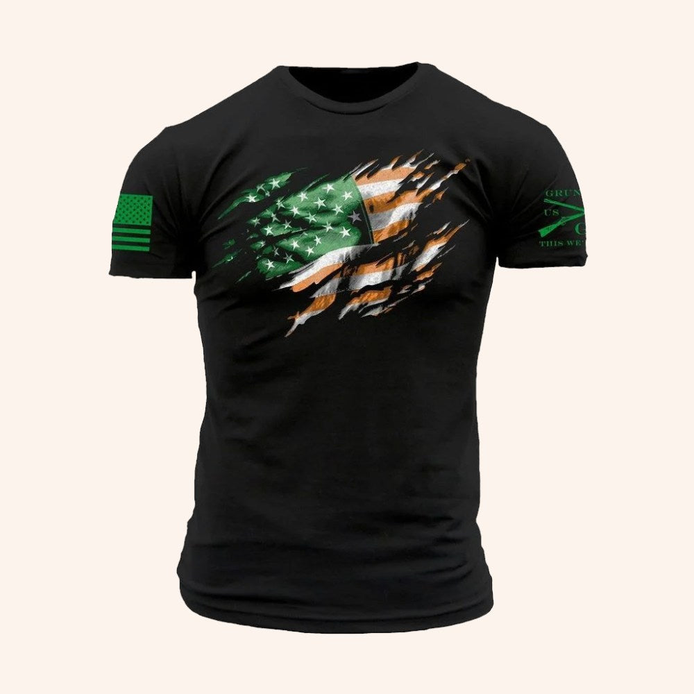 Grunt Style Merch Still Standing Irish Colors T-Shirt Black St Patrick's Day Gifts - GypsysystersGift