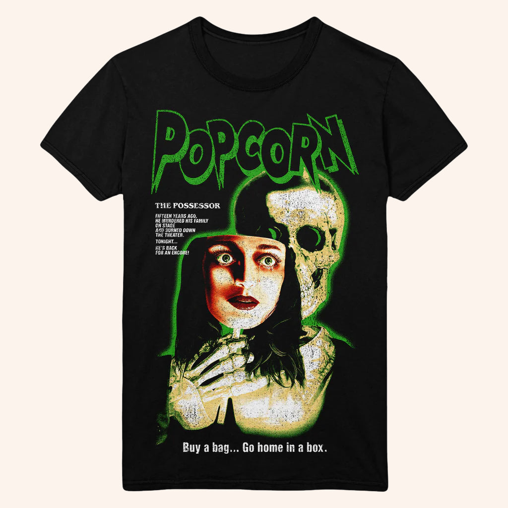 Gutter Garbs Merch Popcorn T-Shirt Gift Ideas For Horror Movie Lovers - GypsysystersGift