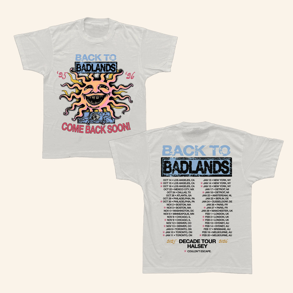 Halsey Music Merch Sunburn T-Shirt Back To Badlands Shirt Music Lover Gifts For Him - Gypsysystersgift
