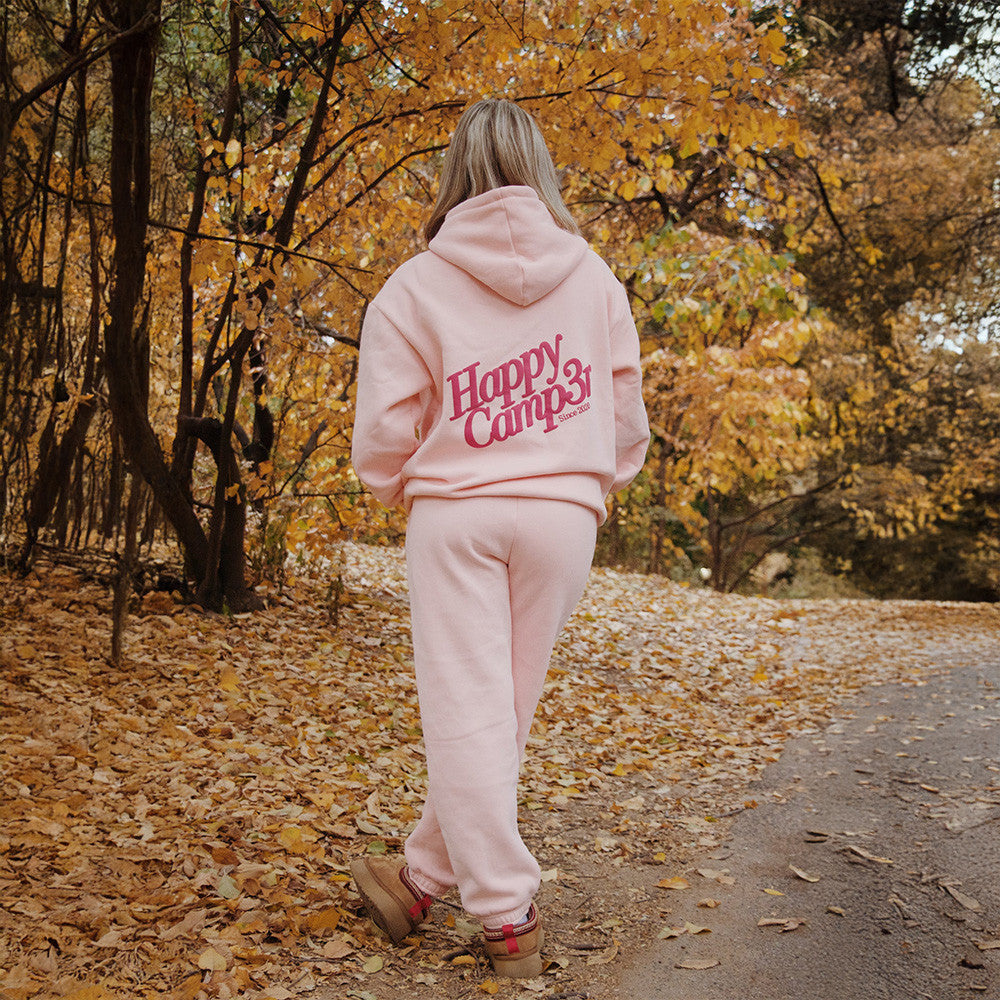 Happy Camper Pink Hoodie Happy Camper Sweatshirt Mother's Day Gifts 2025 Gift for Brother - Gypsysystersgift