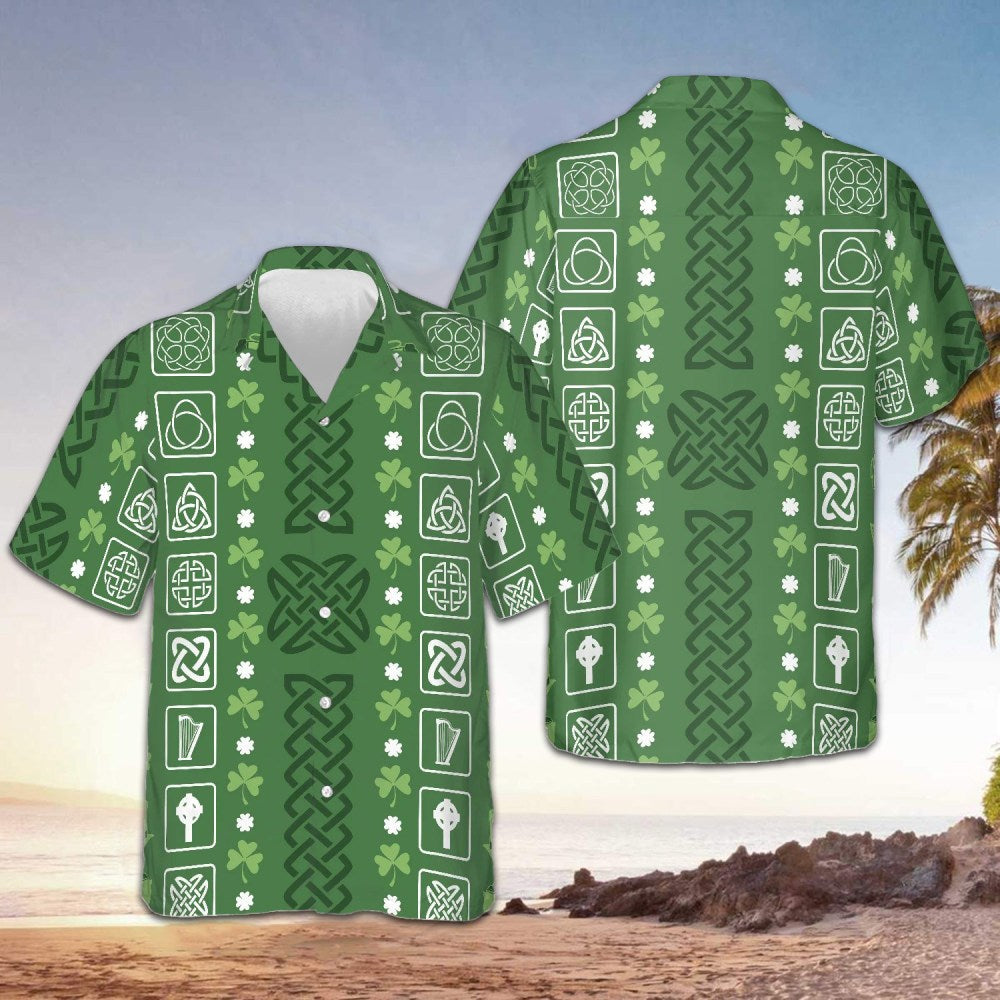 Happy St Patrick's Day Hawaiian Shirt Green Celtic Irish St Patty's Day Hawaiian shirt - Famerry