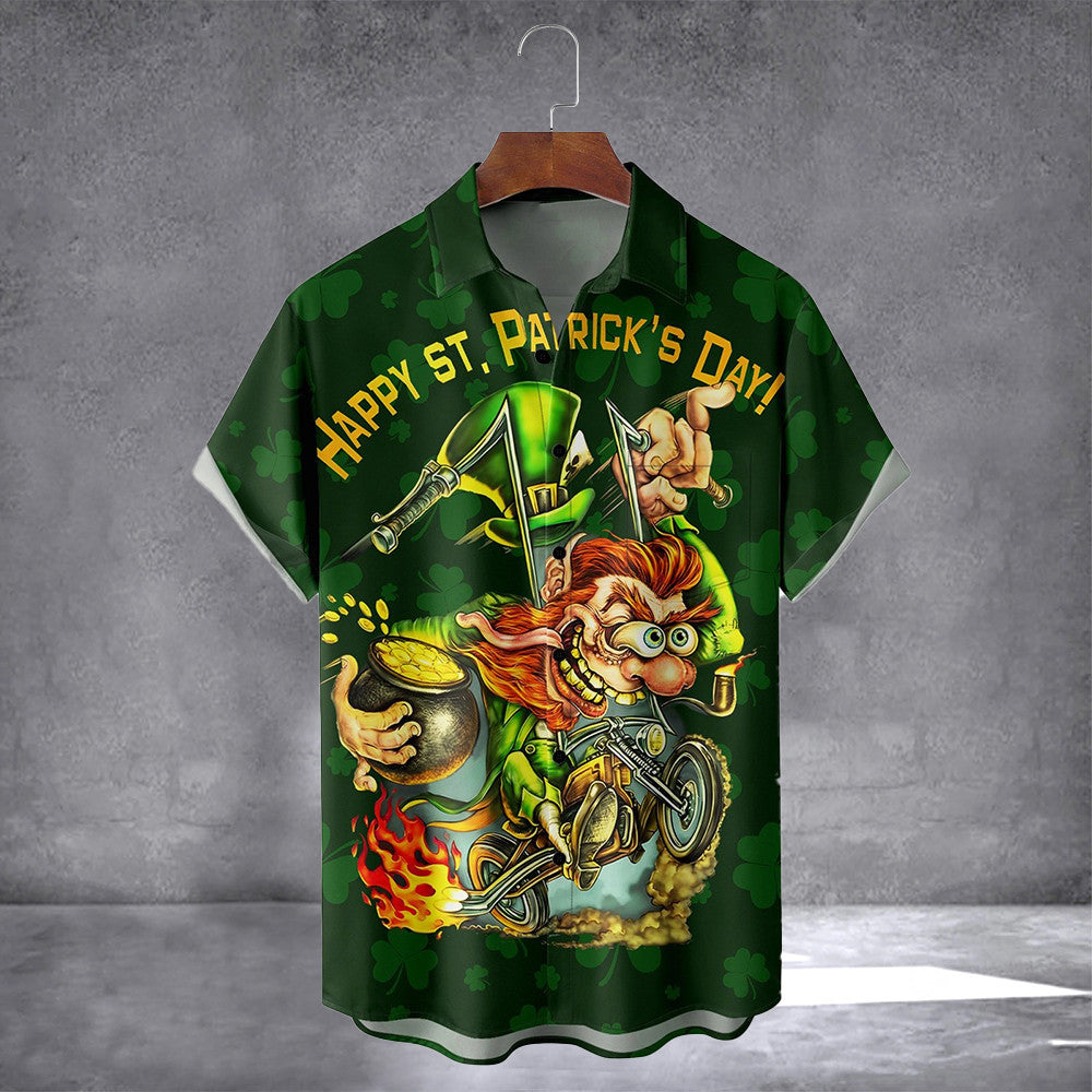 Happy St Patrick's Day Hawaiian Shirt With Pocket Shamrock Shirt Gifts For Holiday - Famerry